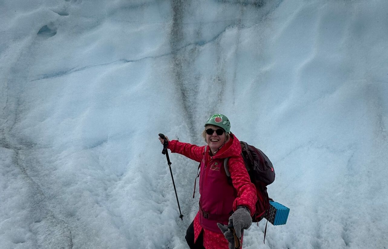Wiebke, SBT guide is pictured here at the Matanuska Glacier